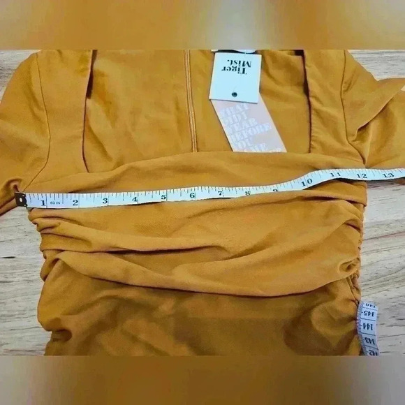 Tiger Mist Womens Size XS Mustard Yellow Bodycon Dress - Picture 10 of 13